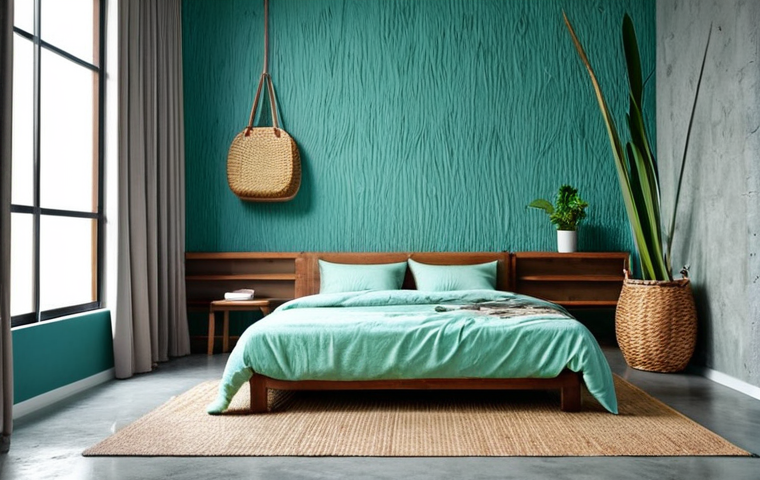 플렉스 리빙 공간에서의 텍스처 사용법 - **

"A cozy Malaysian living room, featuring a dark wood coffee table with a hand-woven rattan mat, ...
