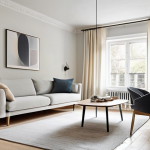 플렉스 리빙 공간에서의 공간 감각 개발 - **Prompt:** A cozy and inviting small studio apartment living space, bathed in warm, soft natural li...